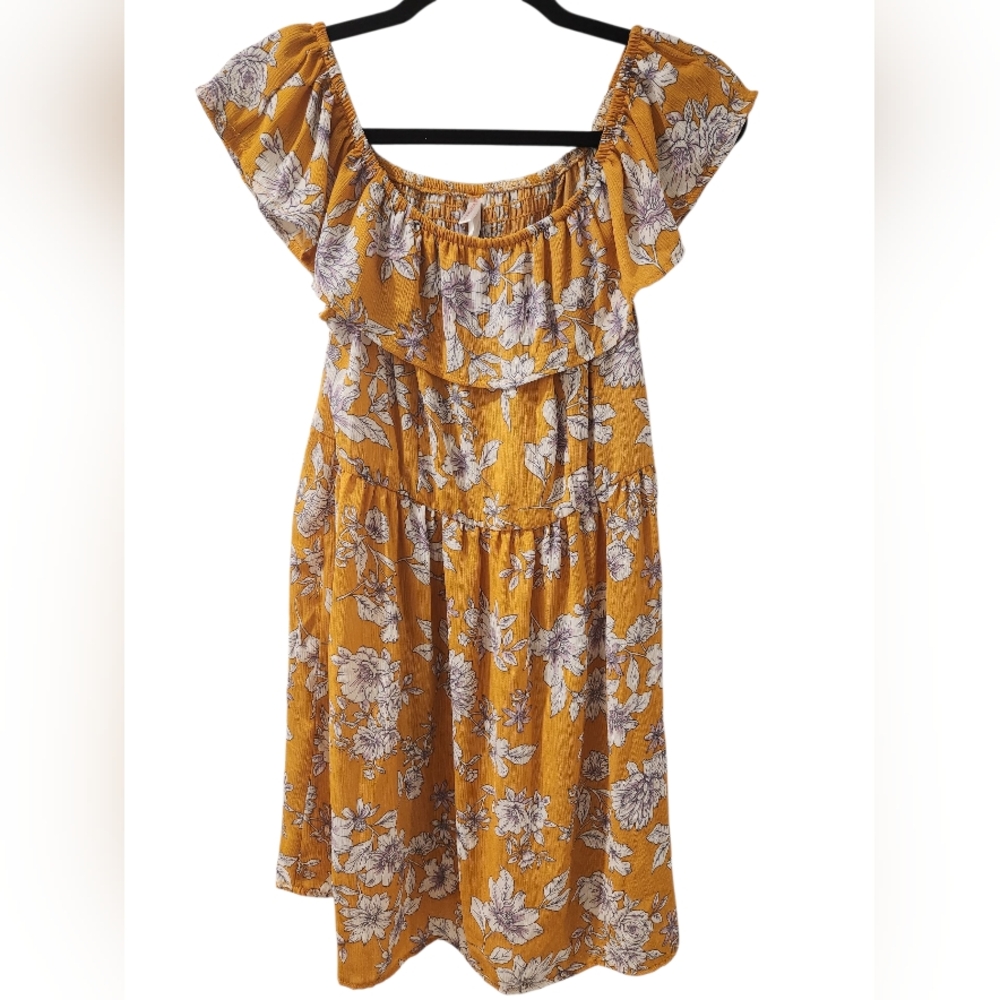 Xhilaration Floral Off The Shoulder A Line Dress NWT